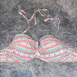 Tie halter bikini top